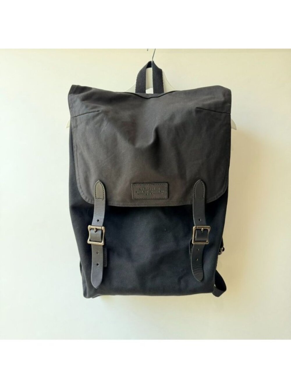 Filson Ranger Backpack Black Rugged Twill Leather Trim